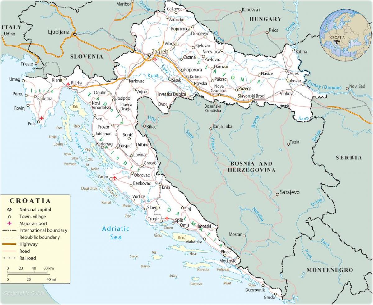 خريطة البلد كرواتيا