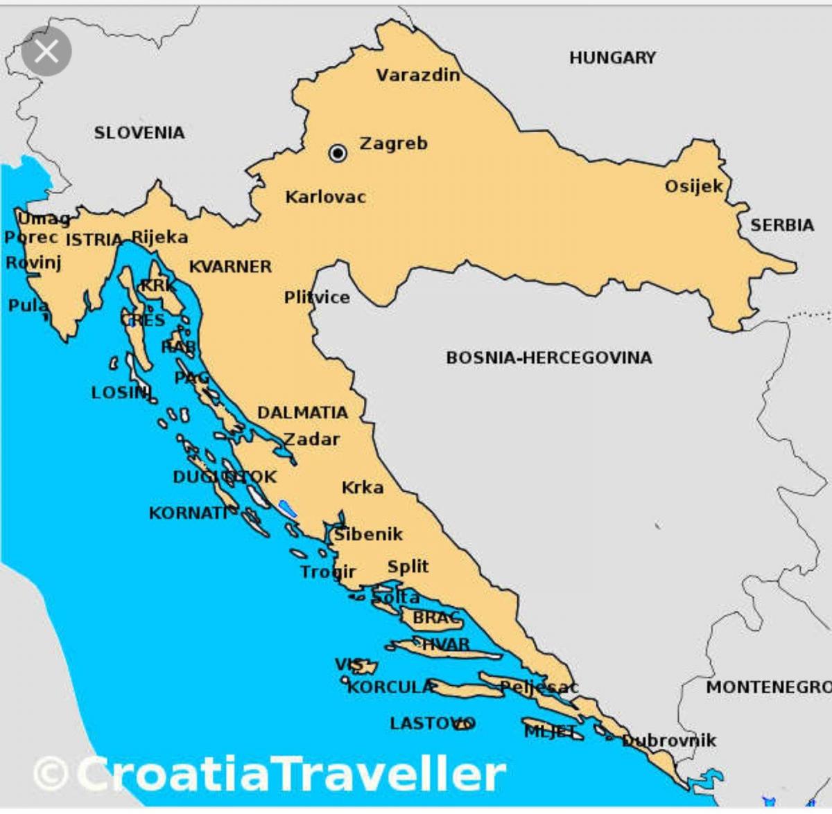 كرواتيا على الخريطة