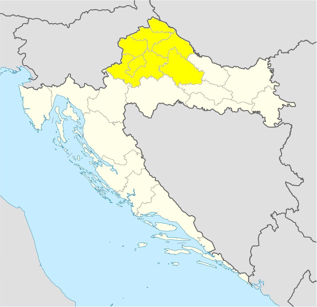 خريطة شمال كرواتيا