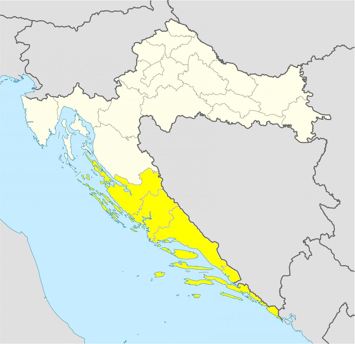 خريطة جنوب كرواتيا